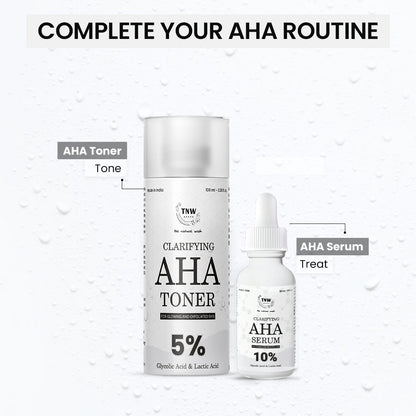 Clarifying AHA Toner with 5% Glycolic Acid and Lactic Acid .