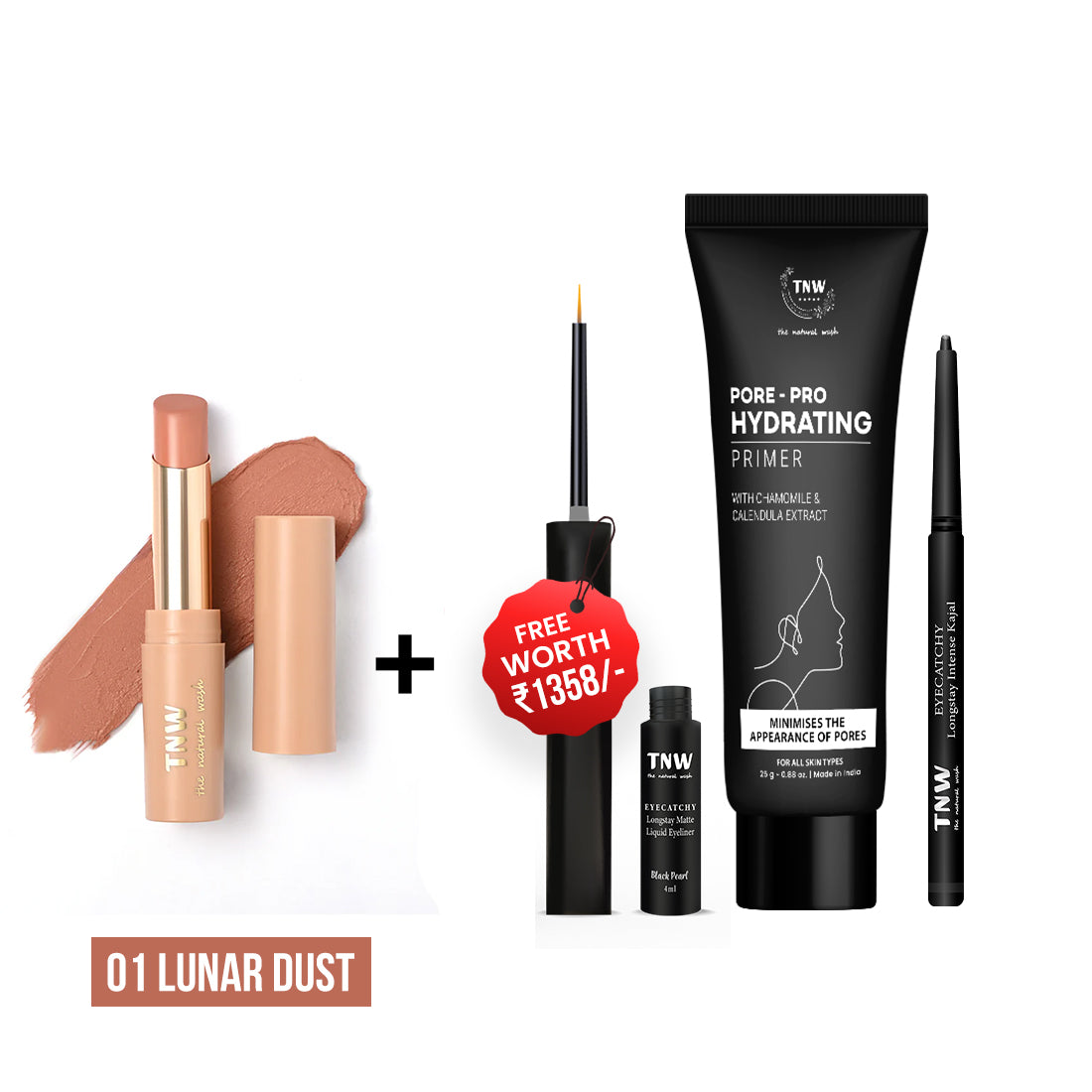 BUY BULLET LIPSTICK  GET KAJAL + EYELINER + PRIMER FREE