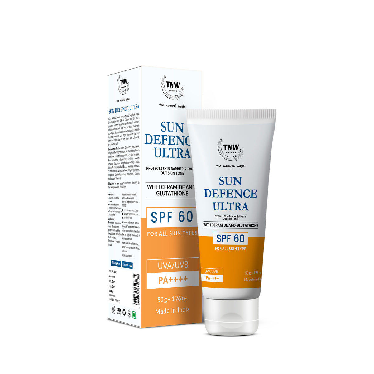Sun Defence SPF 60 Cream with Glutathione | Protection Against UVA/UVB