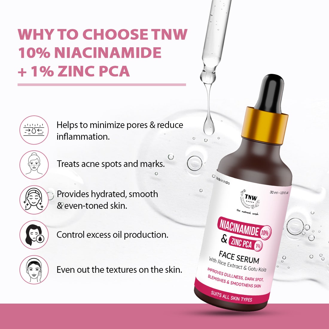 10% Niacinamide + 1% Zinc PCA Serum For Even-toned & Texture-Free Skin.