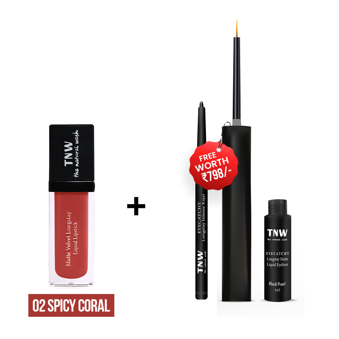 BUY LiQUID LIPSTICK, GET KAJAL + EYELINER  FREE