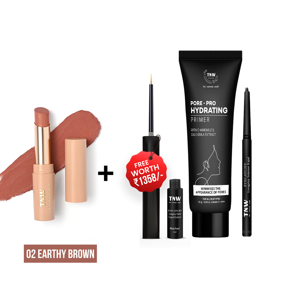 BUY BULLET LIPSTICK  GET KAJAL + EYELINER + PRIMER FREE