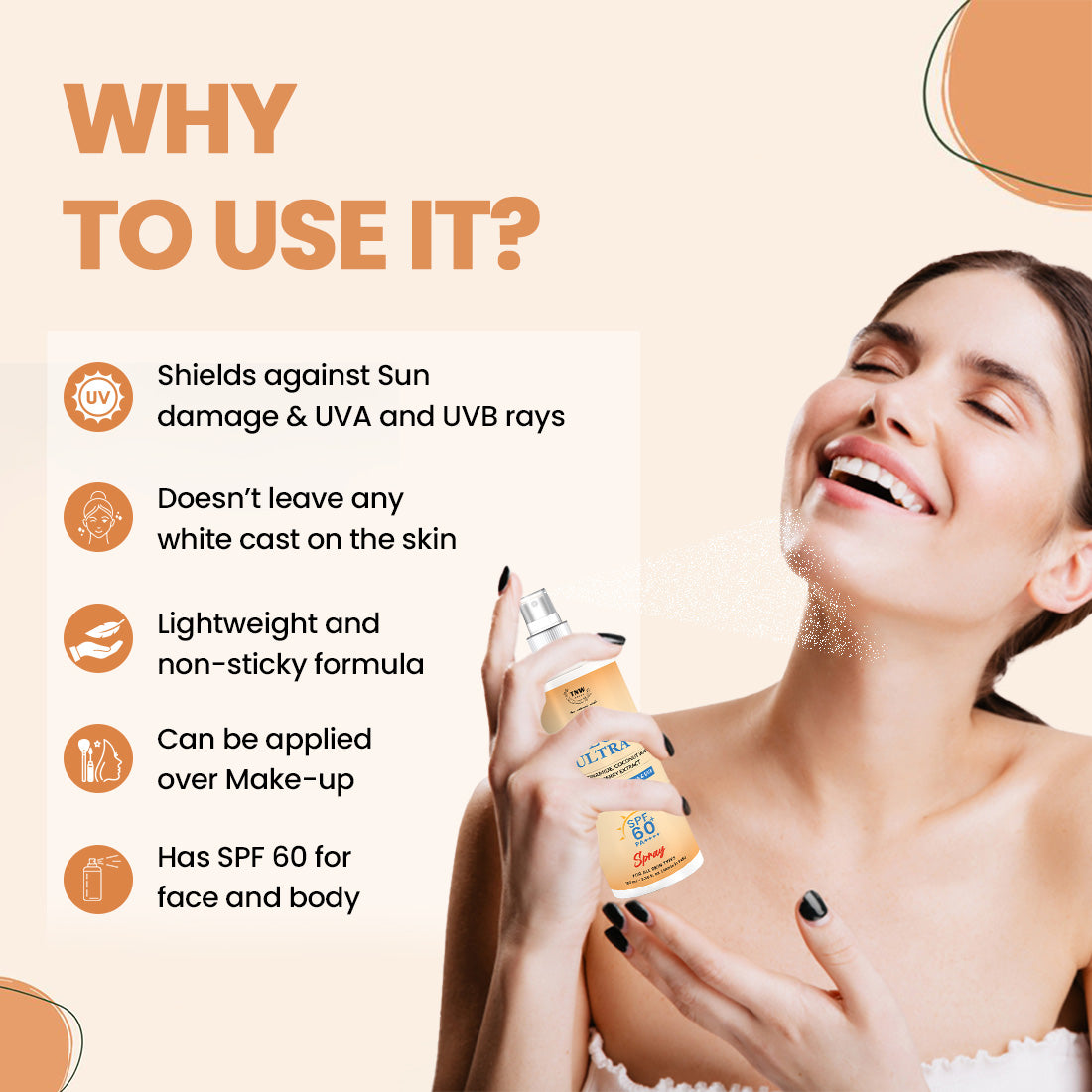 SUN Protection ULTRA SPF 60 SPRAY With Niacinamide & Hyaluronic Acid | For Ultra Sun Protection Against UVA/UVB
