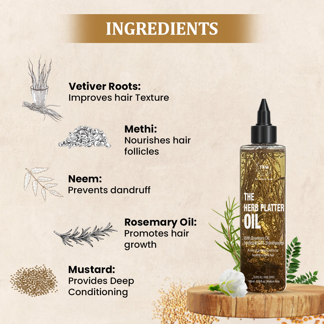 The Herb Platter Oil for healthier hair .