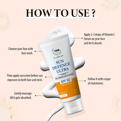 Sun Defence SPF 60 Cream with Glutathione | Protection Against UVA/UVB.