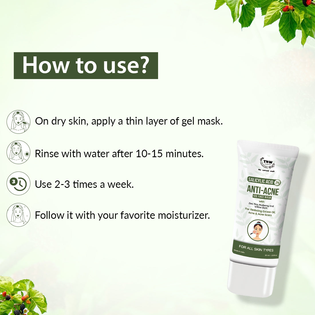 2% Salicylic Acid Anti-acne Gel Face Mask for Spot-free Skin