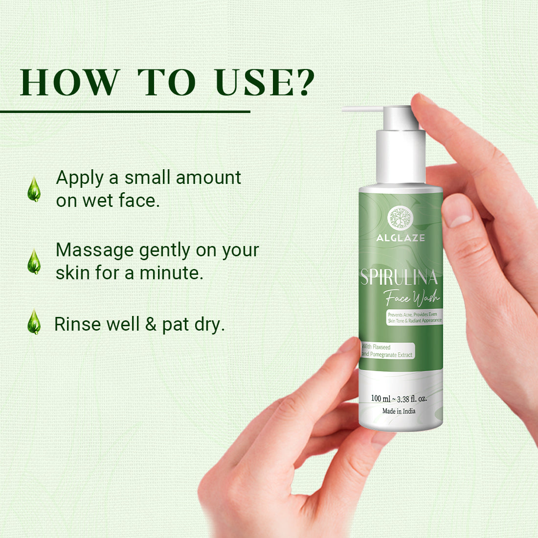 SPIRULINA FACE WASH With Spirulina Algae & Niacinamide By TNW