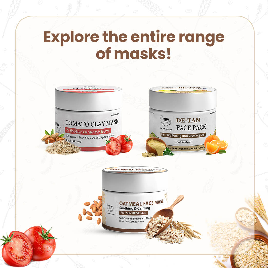 Oatmeal Soothing & Calming Facemask for Cleansed and Glowing Skin .