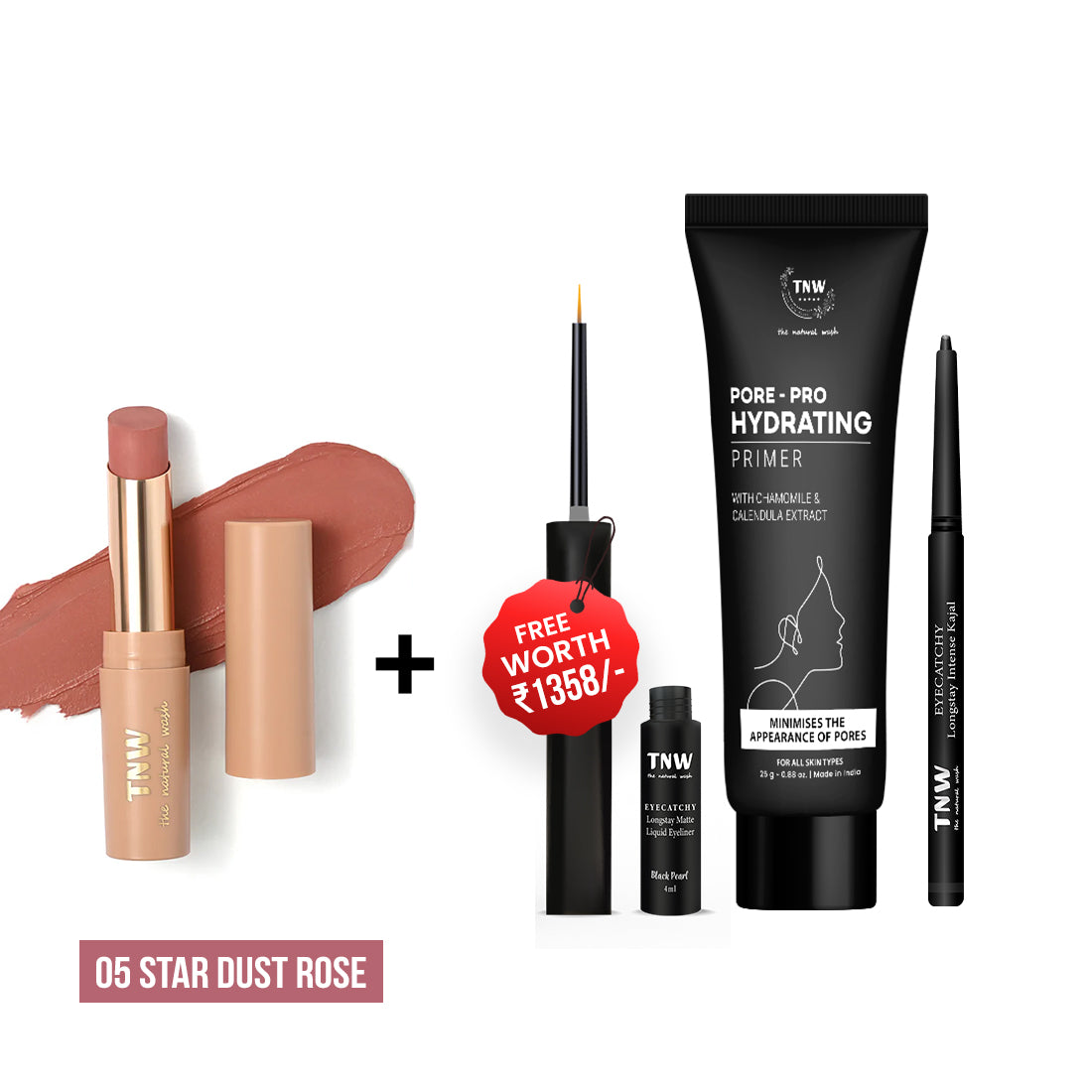 BUY BULLET LIPSTICK  GET KAJAL + EYELINER + PRIMER FREE