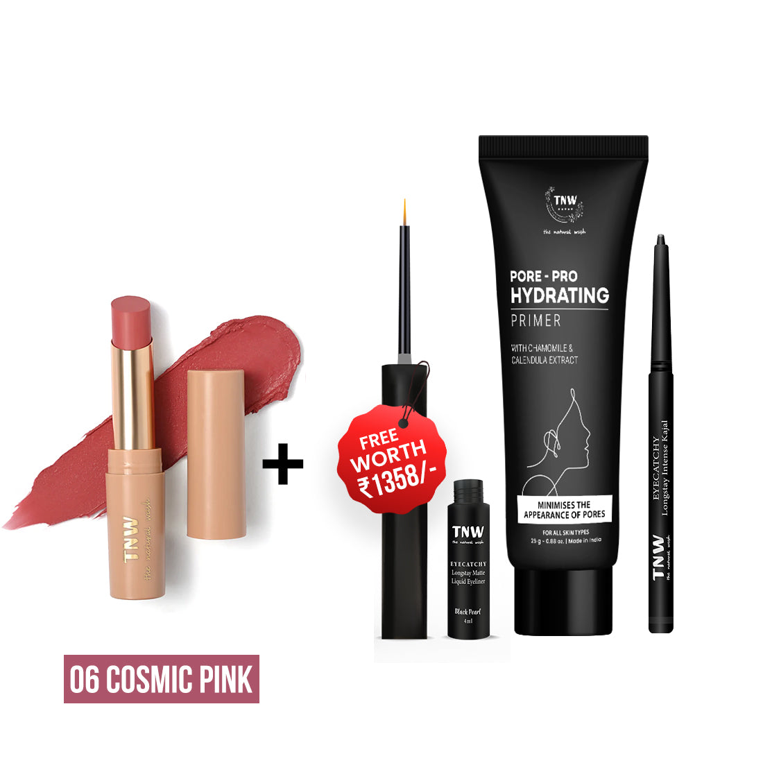 BUY BULLET LIPSTICK  GET KAJAL + EYELINER + PRIMER FREE