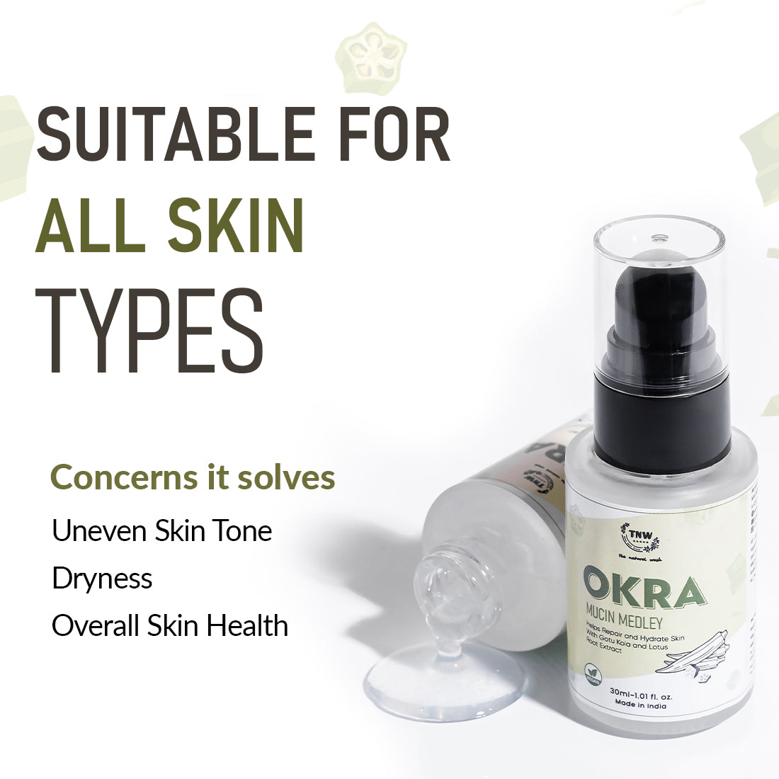 Okra Mucin Medley For Long-lasting Moisturized Skin.