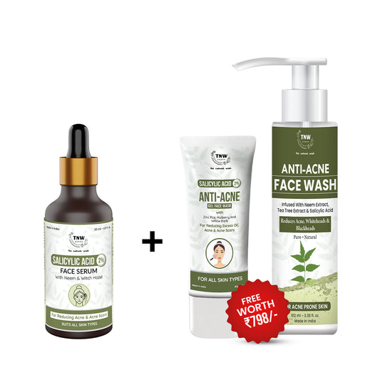 BUY SALICYLIC ACID SERUM, GET ANTI-ACNE FACE WASH + ANTI-ACNE GEL FREE