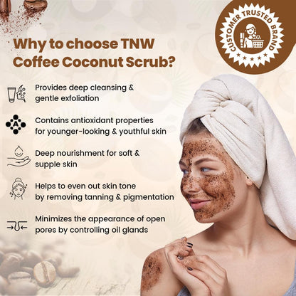 Coffee Coconut Scrub for Radiant & Healthy Skin (Natural & Harsh Chemical-Free Scrub) .