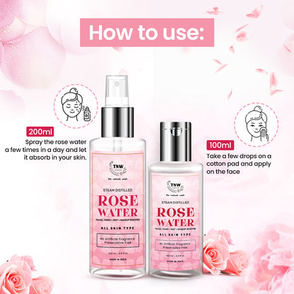 Steam Distilled Pure Rose Water - (Free from Artificial Fragrance & Alcohol)