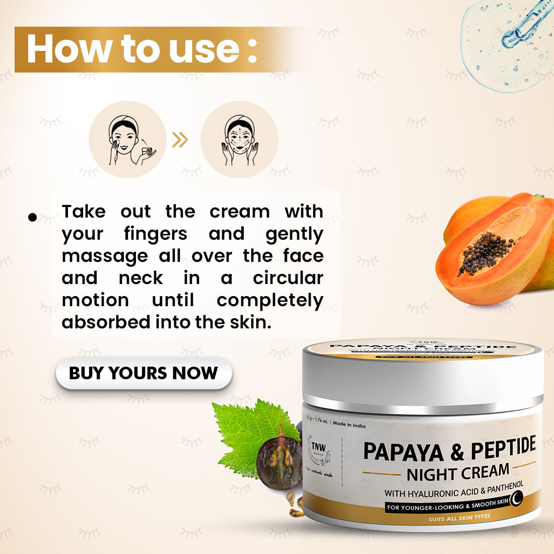 Papaya & Peptide Night Cream for Healthy Skin.