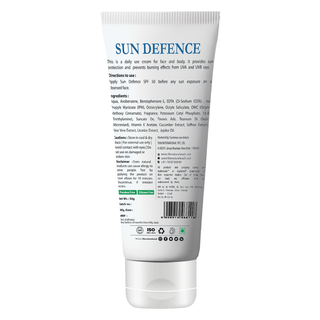 Sun Defence SPF 50 Cream (Paraben Free)