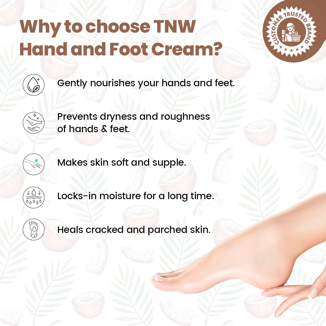 Hand and Foot Cream for Nourished Hand & Feet  ( Non-Sticky and Quick Absorbing ).