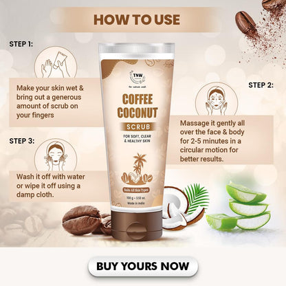 Coffee Coconut Scrub for Radiant & Healthy Skin (Natural & Harsh Chemical-Free Scrub) .