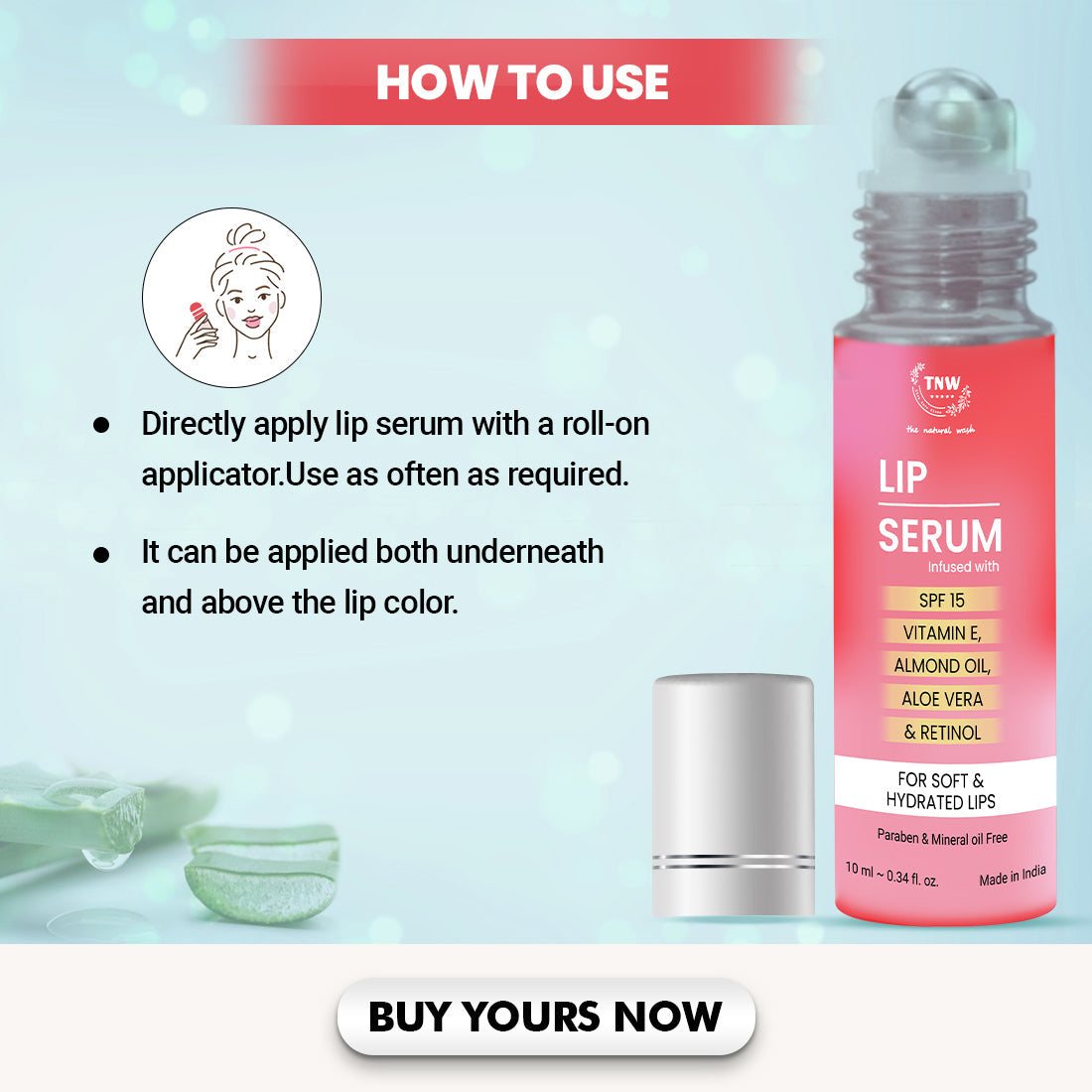 Lip Serum for Soft & Supple Lips (Suitable for All Skin Types) .