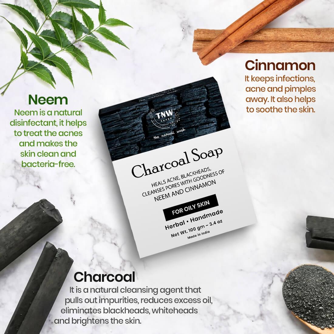 Charcoal Soap - Handmade Soap For Face & Body ( Paraben/ Sulphate/ Dye/ Silicon Free)