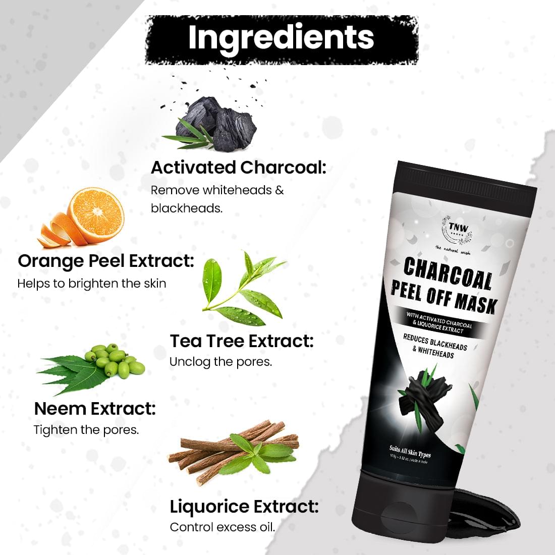 Charcoal Peel Off Mask for Blackheads and Removes Tan.