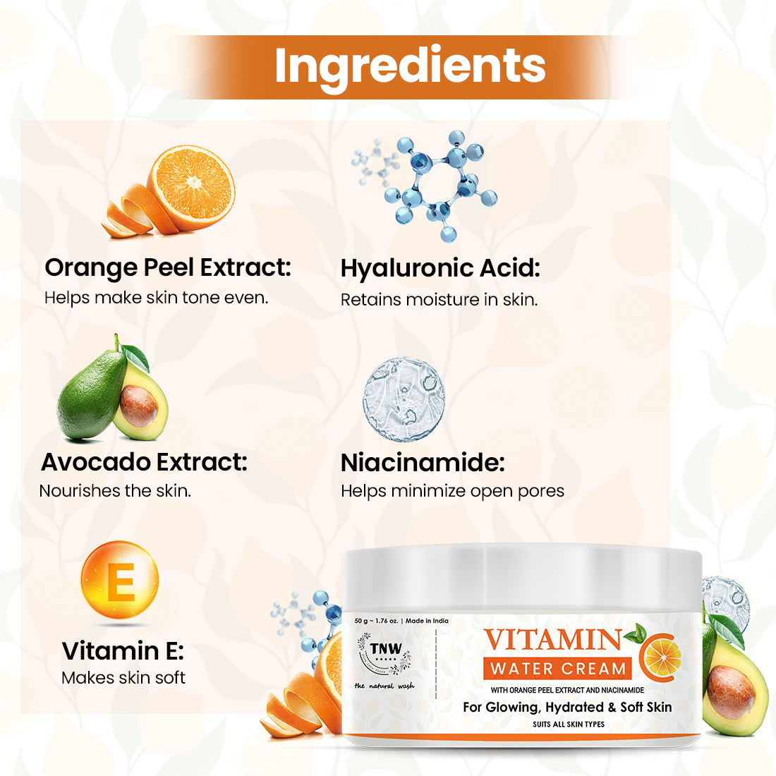 Vitamin C Water Cream for Hydrated Skin.