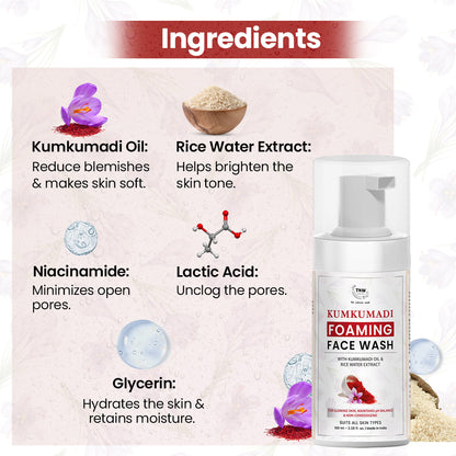 Kumkumadi Foaming Face Wash for Glowing Skin.