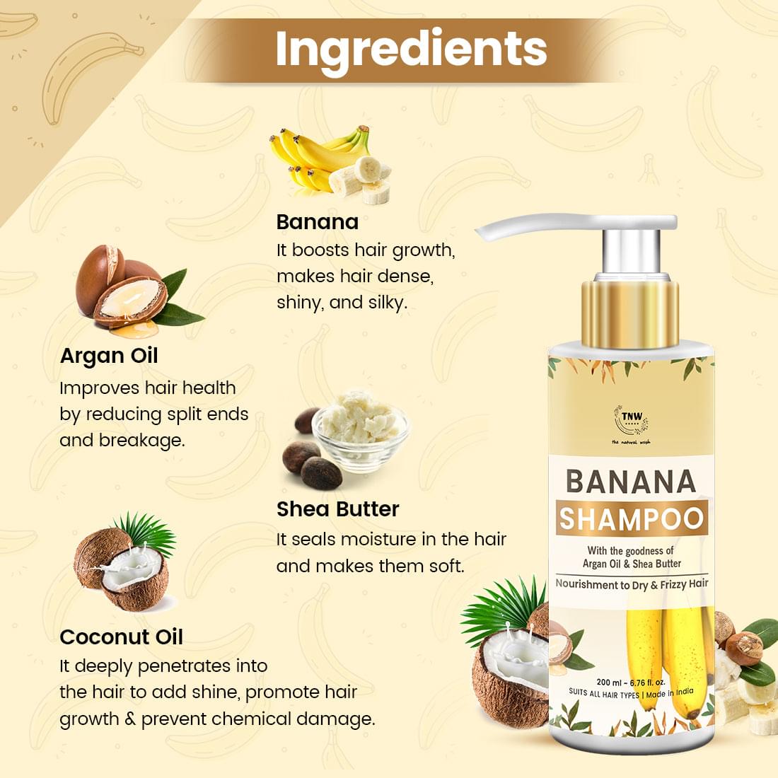 Banana Shampoo For Nourishment | Control Frizziness – Natural Wash